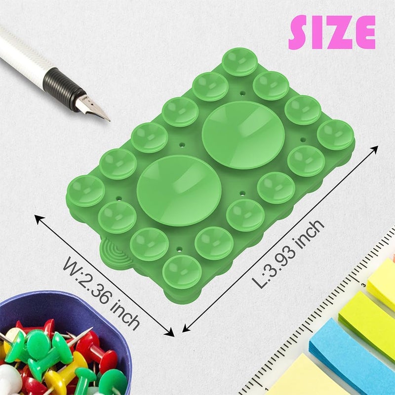 ZYCCER Double Sided Silicone Suction Phone Holder Mount,Compatible with iPhone and Android Cases Hands-Free Mirror Shower Phone Mount Strong Grip Holder (Grass Green, Double Sided 2PCS) - Image 4